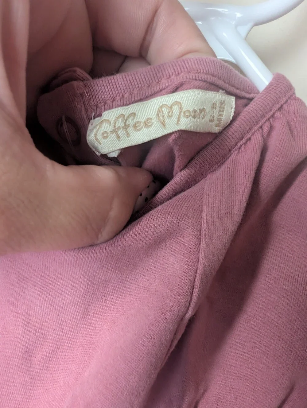 Dusty Rose Long Ruffle Sleeve Tee 6-9m